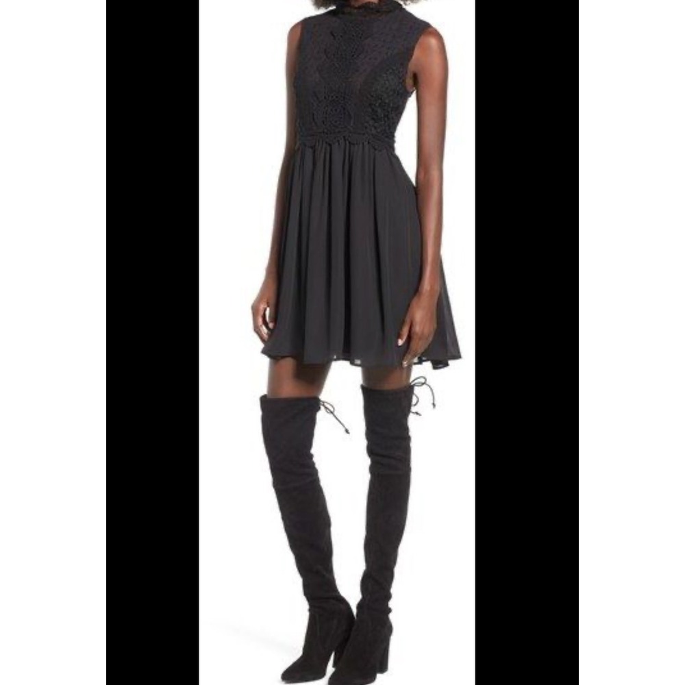 Black Lace Babydoll Cocktail Dress Womens Small Devlin Emile New With Tags - Picture 8 of 8